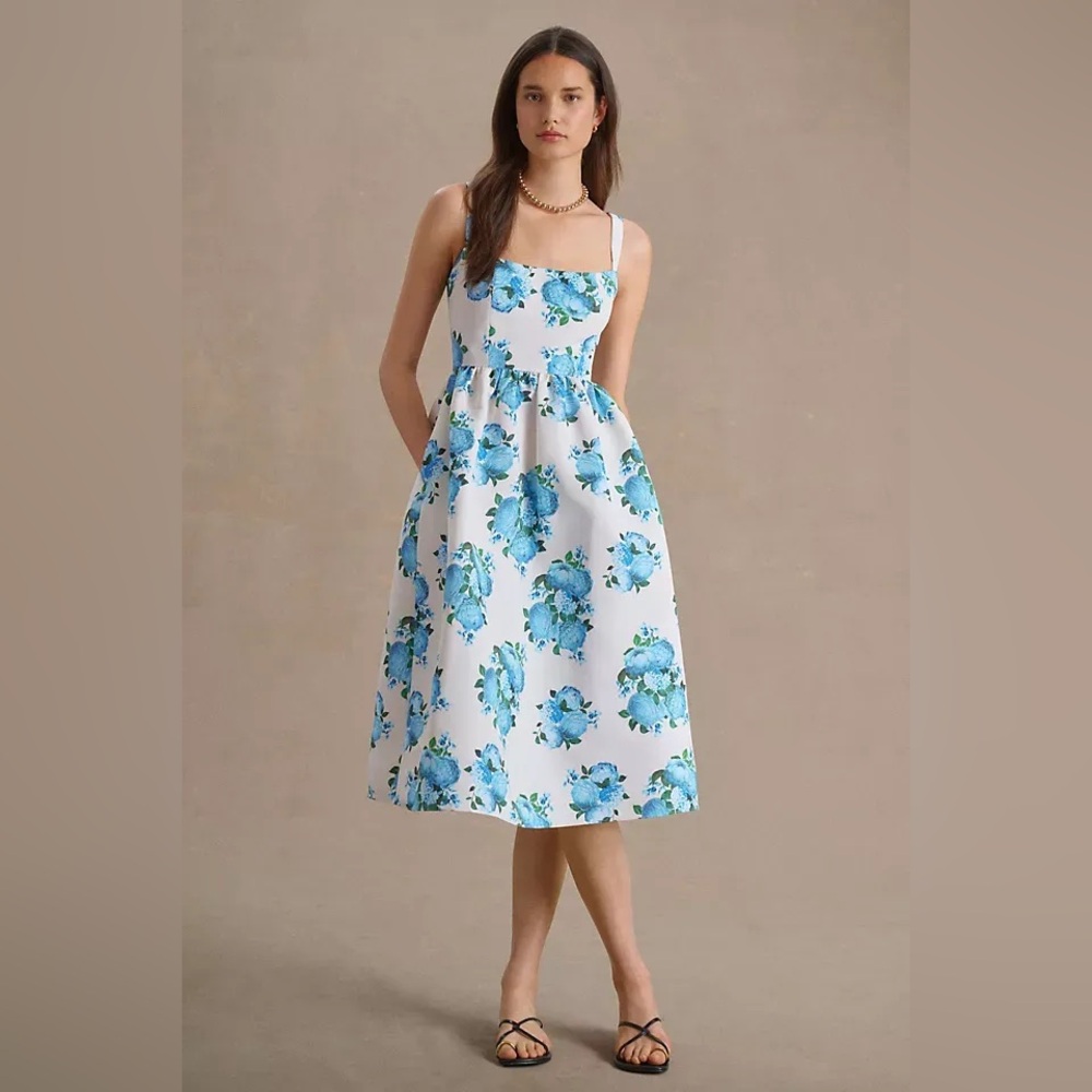 Sachin and Babi Blaine Teffeta square neck midi dress